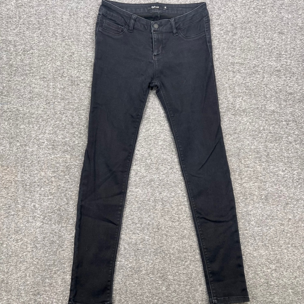 Cello Jeans Womens Size 9 Black Skinny Denim Pants Solid Mid Rise 5 Pocket